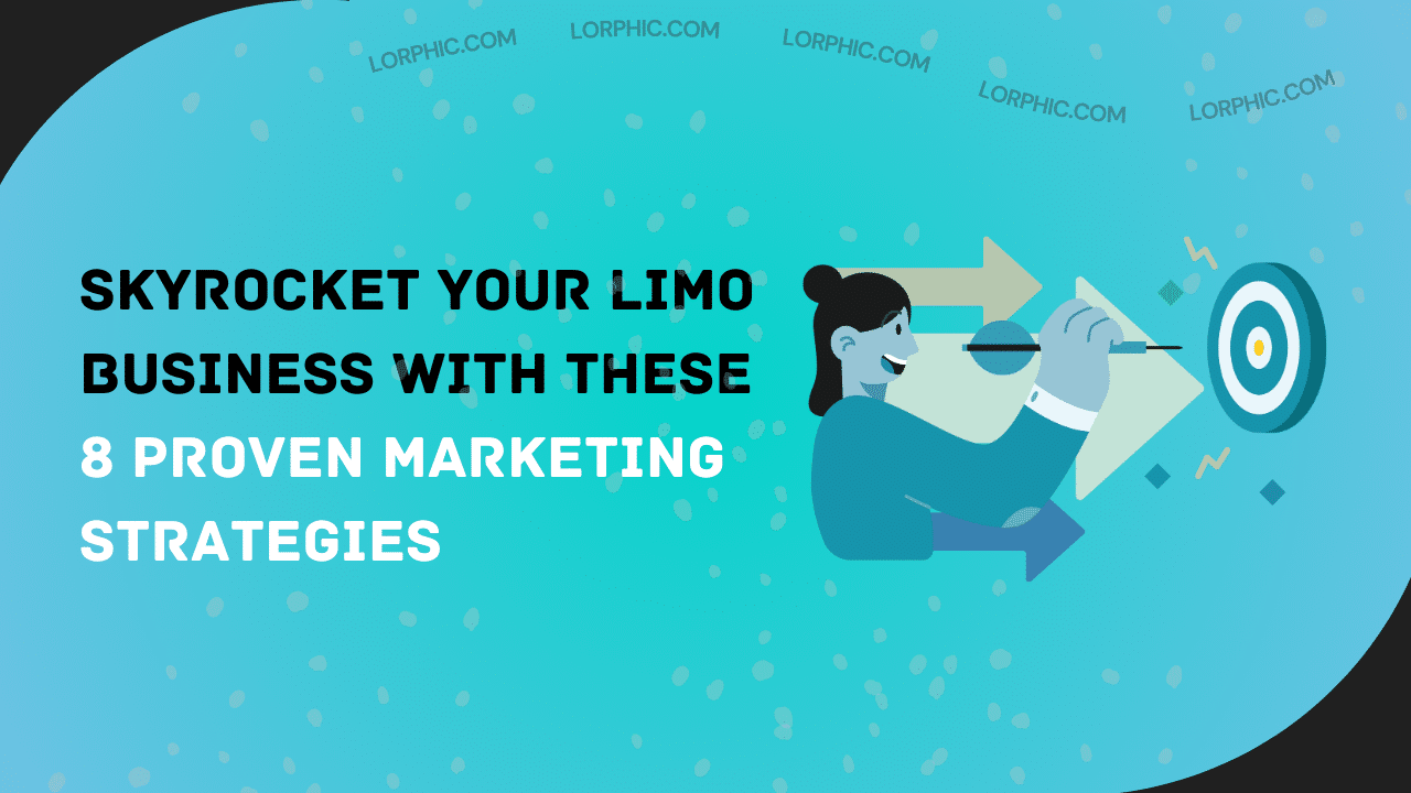 Modern office workspace with marketing materials for boosting limo business