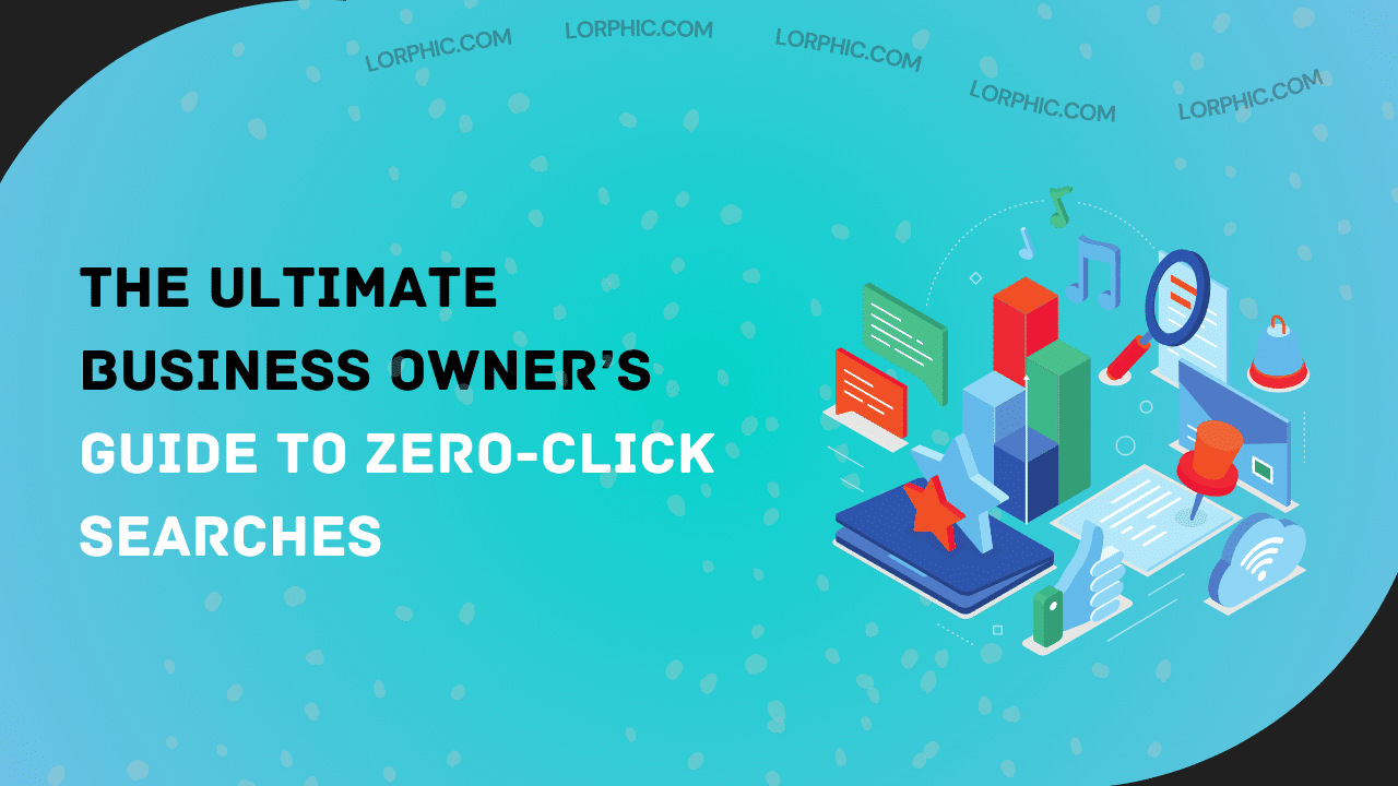 A digital illustration representing search engine optimization (SEO) and online business presence. The central focus is a magnifying glass highlighting the letter ‘Q’, surrounded by icons like gears, graphs, targets, light bulbs, and social media symbols. On the left, a figure holds a light bulb, symbolizing innovation, while on the right, another figure interacts with a touchscreen interface featuring financial symbols. The background blends an urban skyline with circuit board patterns, indicating the connection between technology and business.