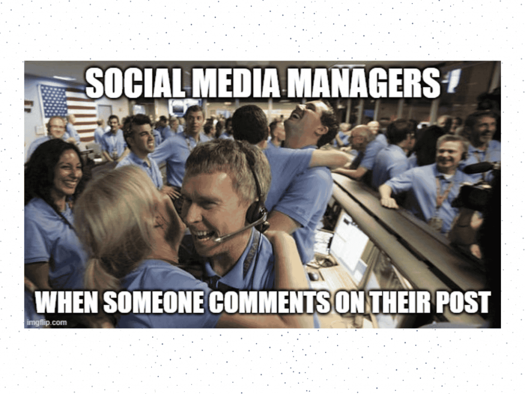 Funny Social Media Manager Meme About Celebrating Small Wins Like Big Achievements.