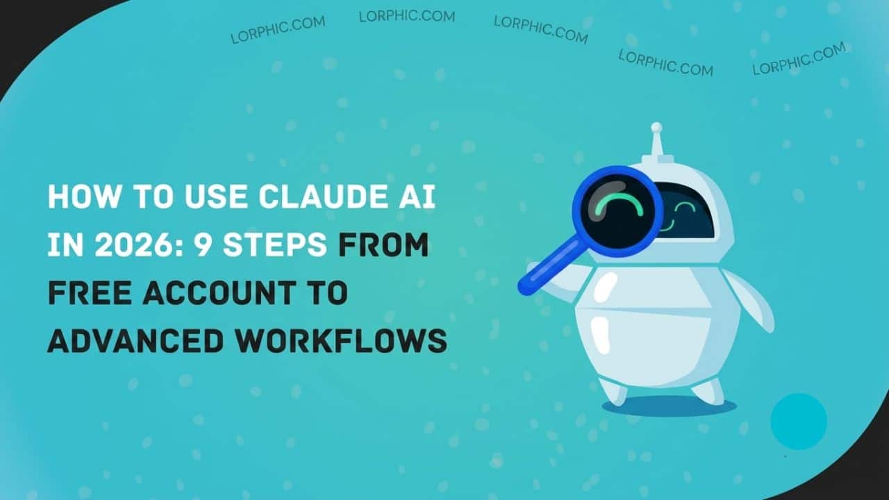 How to use Claude AI: beginner using Claude AI on laptop showing claude.ai interface with prompt input, Projects sidebar, Research mode panel, and document analysis workflow