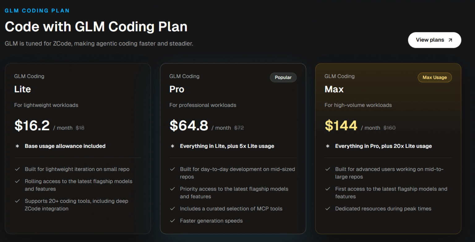 GLM Coding Plan & ZCode Explained: Pricing & More (2026)